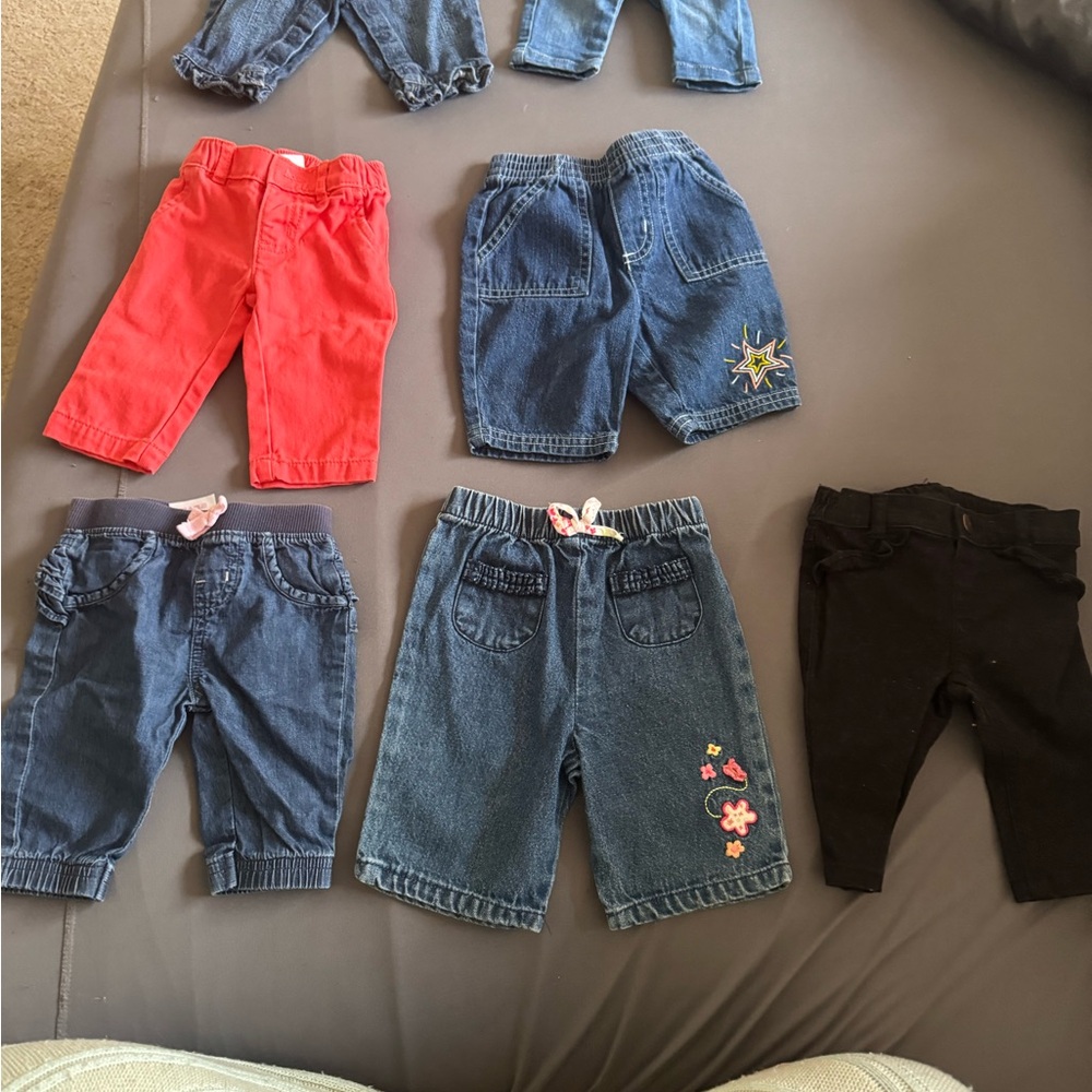 Kids Denim and Red Pants Set